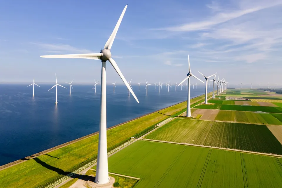 windmills on and off shore